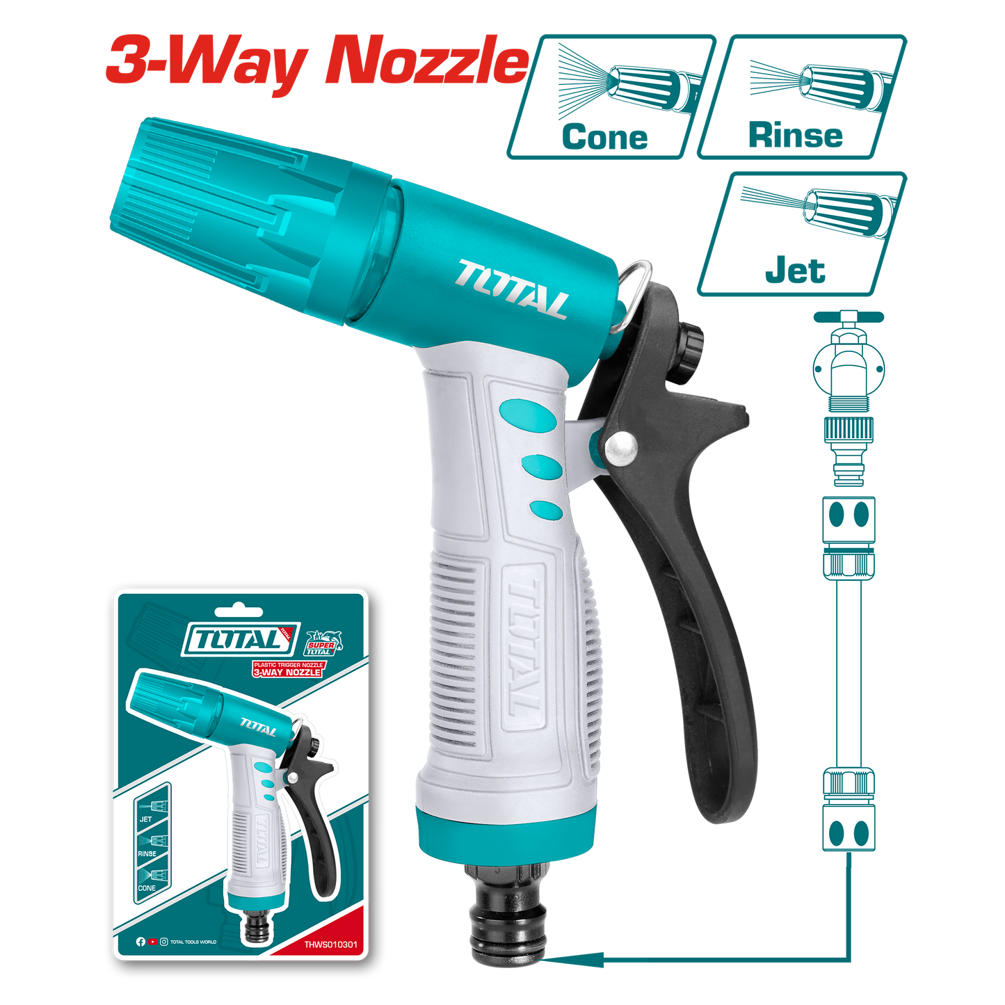 Plastic Trigger Spray Nozzle 3-Way