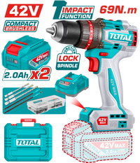 Industrial Brushless Cordless High-Torque Combi-Drill Kit 69Nm - P42M 2.0Ah