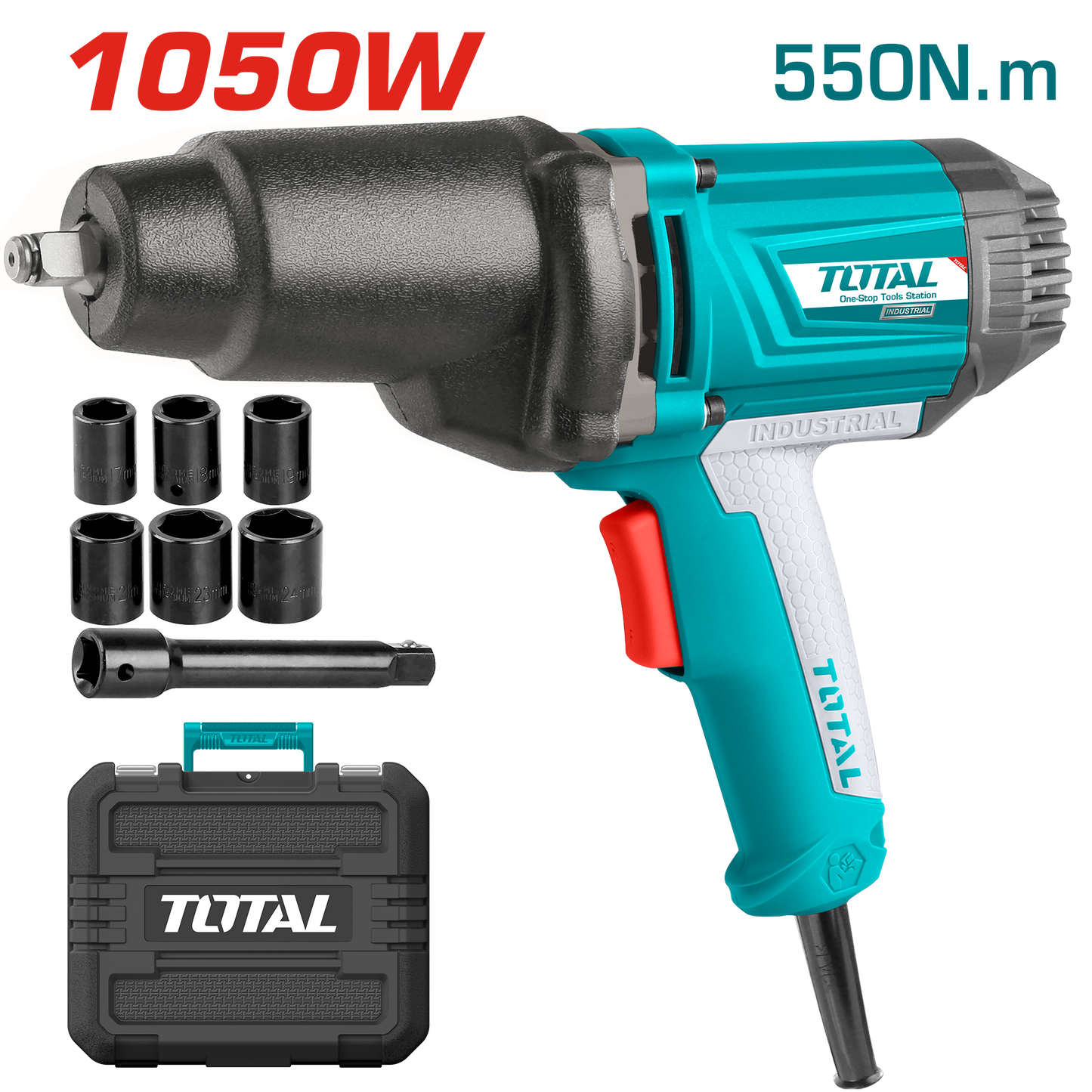 High Torque Impact Wrench 1050W - 550N.m - 1/2" Square