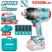 Brushless Cordless Impact Wrench 1050N.m - 3/4" Square Drive - P20S 5.0Ah