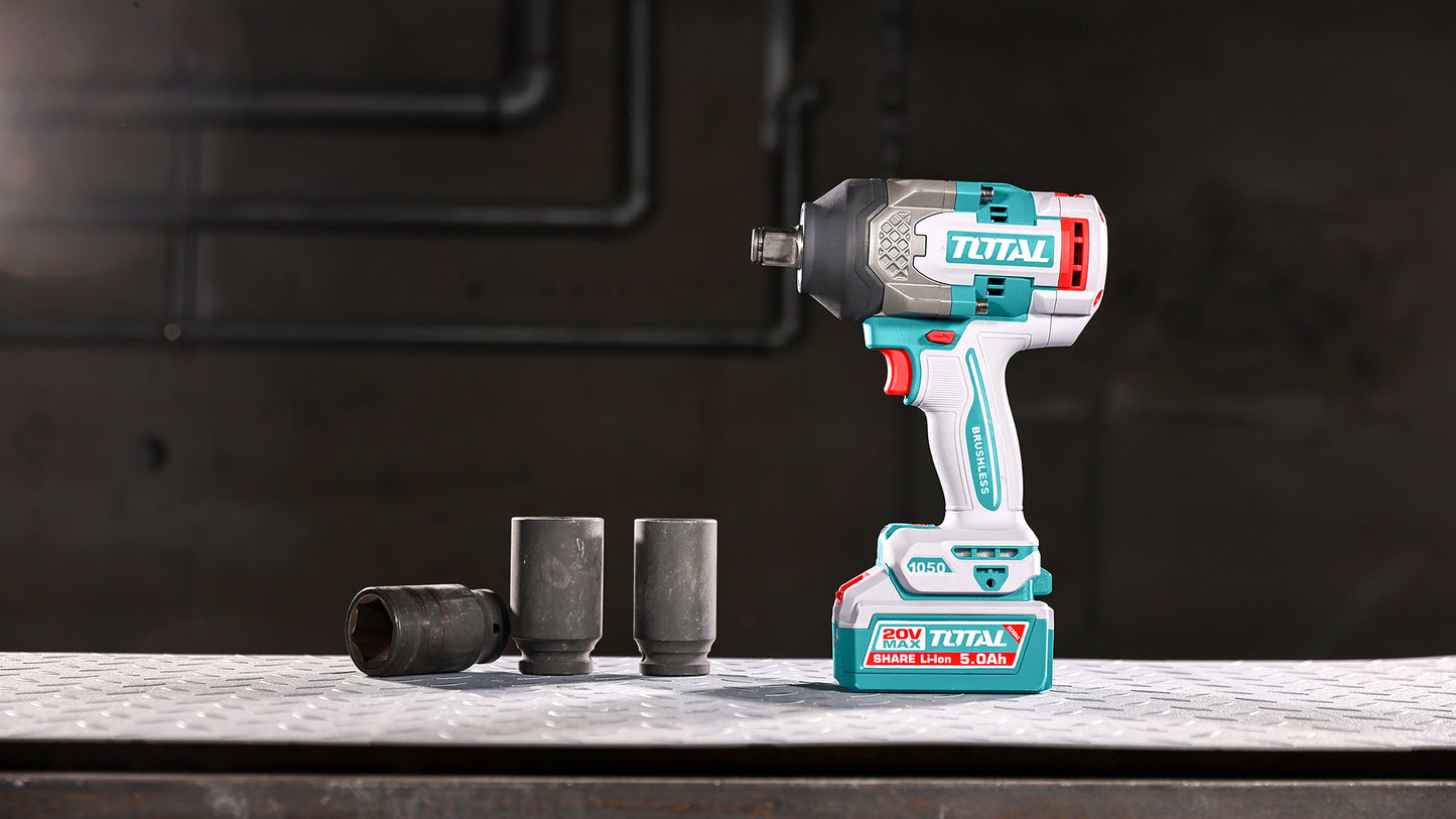 Brushless Cordless Impact Wrench 1050N.m - 3/4" Square Drive - P20S 5.0Ah