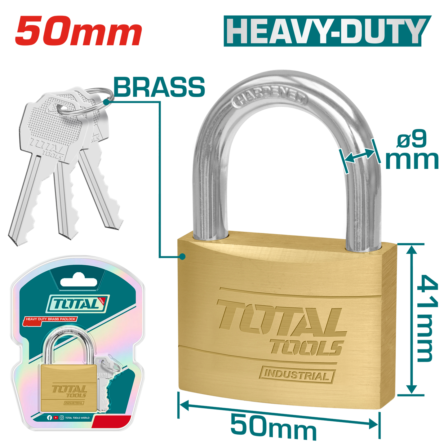 Heavy Duty Brass Padlock 50mm