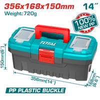 Plastic Tool Box 14" - 356x168x150mm - Polypropylene buckle