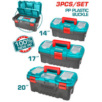 High-Impact Polypropylene Tool Box Storage System 14" + 17" + 20" (3 pieces)