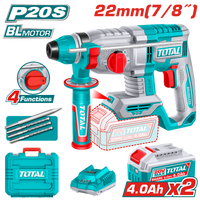 Industrial Brushless Cordless Rotary Hammer 22mm(7/8") - SDS Plus - 2.0J - P20S 4.0Ah