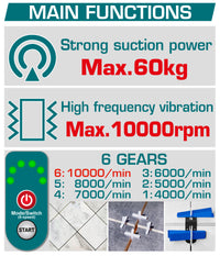 Cordless Tile Vibration & Suction Machine 60kg - P20S 2.0Ah