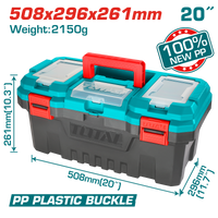 Plastic Tool Box 20" - 508x296x261mm - Polypropylene buckle