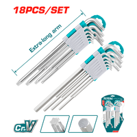 Hex & Torx Key Set Extra-long arm (18 pieces)